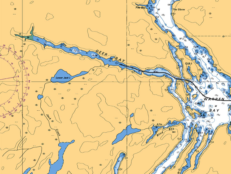 Warren Bay to Deer Bay Map