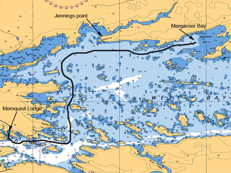 Jenning's Point to Merganser Bay Map