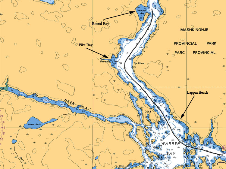 Warren Bay to Round Bay Map
