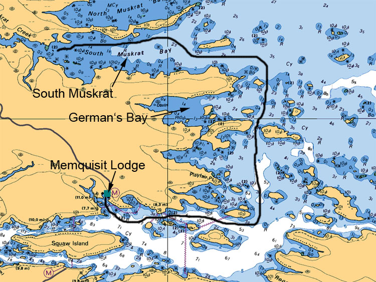 German's Bay to South Muskrat Map
